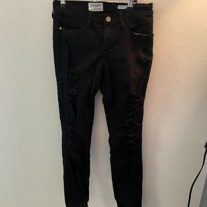 Frame Distressed Le skinny de jeune black